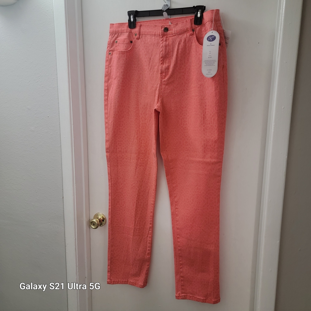 Diane Gilman Vibrant Coral Jeans